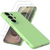 WFTE Cover per Samsung Galaxy S26 Ultra con 2 Pezzi Vetro Temperato Silicone Liquido Custodia Protettiva, Antiscivolo Cellulare Ultra Sottile Antiurto Morbido Case per Samsung Galaxy S26 Ultra - Verde