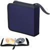 Yitobici Borsa per CD, Borsa per riporre Dischi CD Dvd, Nylon, con Cerniera, per 40 Dischi, Borsa per riporre CD per Auto e casa, Blu