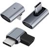 LUIRSAY Set di 3 adattatori USB C 90 gradi, trasmissione dati 40 Gbps, ricarica rapida 240 W, 4 K a 120 Hz/8 K a 30 Hz, compatibile con Thunderbolt 4, iPhone 15/16/17, Steam Deck, laptop e molto altro