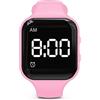 e-vibra Orologio con sveglia vibrante impermeabile, silenzioso, con timer e 15 sveglie giornaliere (quadrato rosa, impermeabile), Quadrato Rosa