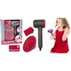 Generico Phon Giocattolo per Bambini a Batteria Asciugacapelli Funzionante con Suoni e Aria Reali con Accessori Diffusore e Beccuccio Set Parrucchiera Parrucchiere Bimba Bimbo Salone di Bellezza