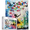 Tucocoo Puzzle di farfalle per adulti, 1000 pezzi, puzzle in stile arte di strada Banksy, per decorazione d'interni, regali per decorazione d'interni, puzzle per la famiglia