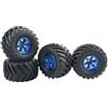 KEEDA Set di pneumatici in gomma e ruote in plastica per 1/10 RC Monster Truck HSP HPI HIMOTO Tamiya Kyosho (blu)