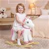 FUNLIO Cavallo a dondolo unicorno per neonati, Cavallo a dondolo unicorno fatata arcobaleno per bambini 1-3 anni, Animale a dondolo imbottito, Facile da assemblare, Certificato CPC - Piccolo
