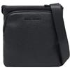 Armani Exchange Uomo Madrid, Sustainable, logo imbossed Folt Crossbody, nero