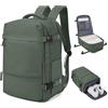 HPLQQ Zaino Ryanair 40x30x20 Zaino da Viaggio Aereo Bagaglio a Mano 24L Borsa da Cabina per Uomo e Donna Lavoro e Scuola Trekking Casual Daypack Impermeabile per laptop 14,B2-Verde militare