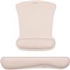 MOSISO Poggiapolsi Supporto per Mouse Tampone&Tastiera Set,Ergonomico Mousepad Antiscivolo Base Casa/Ufficio Pain Sollievo&Facile Typing Cuscino con Neoprene Tissue&Alzato Memoria Foam,Albicocca