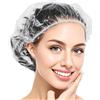 JOOTUEPO 100 Pezzi Cuffie Doccia, Cuffie Doccia Monouso, Trasparente Monouso Doccia, Plastica, Impermeabile, Uso Quotidiano, per DocciaHotel Spa e Parrucchiere (42cm)