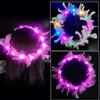 Cerioll Ghirlanda Di Piume A LED, Ghirlanda Di Piume Luminose, Piuma D'Oca Ghirlanda Copricapo Incandescente, 2 Pezzi Coroncine Fiori Per Capelli Bambina, LED Fiori Per Capelli Fascia Capelli Donna