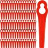 AIWMQYYF 100 Lame Rosse in Plastica per Tosaerba, Lame di Ricambio per Tosaerba, Lame di Ricambio in Plastica per Tosaerba(12mm/7mm)