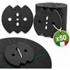 Winfaith Rondelle Nere in Plastica per Fissaggio Picchetti Telo Pacciamatura, Telo per Orto Anti Erbacce, Prato Sintetico, Rondelle Ferma Telo Pacciamatura, Dimensioni 60x55x3 mm Made in Italy