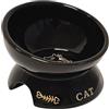 Nobby Ciotola in ceramica per gatti rialzata GOLDEN CAT nero, Ø 13,5 x 9 cm, 250 ml