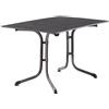 SIEGER KT 3160-55 Boulevard - Tavolo pieghevole con piastra vivodur, 120 x 80 cm, struttura tubolare in acciaio, piano d'appoggio in ardesia, colore: grigio ferro e ardesia antracite