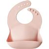 mushie | Bavaglino Silicone | Bavaglino Impermeabile Regolabile | Facile da Pulire | 4 Misure Regolabili con tasca Frontali Profonde | Senza BPA | articoli per neonati & bambini | Blush