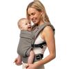 Boba Auri Marsupio Neonato - 100% Cotone Premium, 3 Posizioni Ergonomiche (Fronte Mamma/Fronte Mondo/Schiena), Posizione a M con Seduta Regolabile (3,2-20 kg) - Grigio