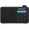 KENWOOD CR-M25DAB Radiosveglia DAB+/FM con ASA, Bluetooth 5.3, Dual Alarm, Sleep Timer, batteria Li-ion, 30 preset, jack 3,5 mm - Nero
