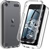 Hensinple for iPod Touch 7th/6th/5th Generation Case, for iPod Touch case, Shockproof Silicone Case [with Built in Screen Protector] Full Body Heavy Duty Rugged Defender Cover Case for iPod Touch 7/6/5 (Clear)
