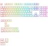 Glorious Gaming - Tasti GPBT Aura RGB: tasti stile pudding, PBT Doubleshot, design traslucido, colore bianco, per tastiere meccaniche personalizzate 100%,75%,65%,60%, Layout QWERTZ tedesco