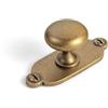 Goo-Ki Pomello per armadio in ottone anticato in lega di zinco con piastra posteriore, foro singolo, per camera da letto, cucina, confezione da 6 (8611-G013)