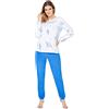 e.Femme® Pigiama da Donna Kamila 2217 in Spugna, Blu, 52