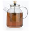 BEEM TeeKANNE - Caraffa in vetro con filtro - 1,5 l | teiera in vetro | colino in acciaio inox con funzione di sollevamento | vetro resistente al calore | per tè caldo o tè freddo, marrone, argento