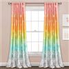 Lush Decor PB&J Rainbow Make A Wish - Coppia di tende da finestra con motivo a dente di leone, 213,4 x 132,1 x 213,4 cm