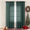 Chyhomenyc Hunter - Tende trasparenti verdi 213,4 cm di lunghezza, 2 pannelli, con tasca per asta filtrante per la luce, in voile color smeraldo, per soggiorno e camera da letto, 2 pezzi, ciascuno 42