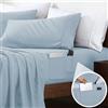 Swift Home Smart Sheets - Set di lenzuola ultra morbide in microfibra spazzolata, 3 pezzi, lenzuolo con angoli con tasche laterali, blu nebbia, per letto matrimoniale XL