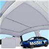 AAMHHM Tesla Model Y - Parasole per tetto con nanocristalli di ghiaccio, blocchi di fissaggio con fibbia UV, senza abbassamento, senza spazi vuoti, parasole pieghevole portatile per modello Y 2020