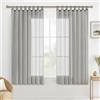 MIULEE Tende per Interni Trasparente Tenda Voile con Passanti， Anelli Soggiorno Moderne Eleganti 2 Pezzi Grigio 140 x 175 CM