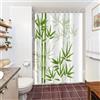 Uiiooazy Tenda Doccia Antimuffa, Tenda da Doccia 150x200cm Bambù Spa Foglie Verde Zen Pianta Motivo Tende da Bagno Tessuto Lavabile Impermeabile Poliestere Tende per Vasca da Bagno con 10 Anelli