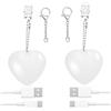 Bafiwu 2 luci da tasca con sensore automatico, luce tascabile per borsa come ciondolo a forma di cuore, stella e nuvole, torcia portatile e mini lampada per portafoglio, zaino, campeggio (cuore