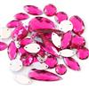 Wambere 100 pezzi di strass da cucire, pietre in acrilico con strass per cucire a mano, varie forme da 4-30 mm, strass piatti, per artigianato fai da te, decorazione di abbigliamento, nail art