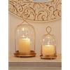 NUPTIO Portacandele A Colonna Hurricane: Portacandele In Vetro Dorato Grandi Lanterne Decorative da Esterno Set da 2 Per La Casa Centrotavola Natalizio Matrimoni - Vetro Spesso