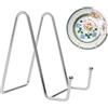 Fulushouxi Porta Piatti da Esposizione, 11 cm Supporto per Piatti da Esposizione, Portapiatti, Supporto in in Metallo, Cavalletto Espositore per Quadri portafoto leggio portacornici(argento)