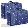 Gykutix 2 Pezzi 105L Borse Trasloco Extra-Large, Borse Stoccaggio Impermeabili con Doppia Cerniera Rinforzata e Manici, per Trasloco, Conservazione Abbigliamento, Biancheria da Letto, Coperte