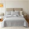 Lunoroey Copriletto King Size Beige Morbida Microfibra Leggera Trapuntata Copriletto per Tutte le Stagioni (1 Trapunta, 2 Federe)