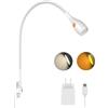 acegoo Lampada da lettura da parete, metallo luce da comodino libro dimmerabile 3000K/ambra, testa della lampada girevole, con interruttore flessibile collo d'oca, Bianco (1 pack)