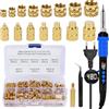 QLOUNI Set di 390 inserti filettati, 90 W, LED temperatura regolabile, saldatore con 380 inserti filettati M2/M3/M4/M5/M6/M8, punte per saldatura per stampa 3D, goffratura, intaglio