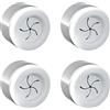 Hometastic Set di 4 portasciugamani di alta qualità, per bagno, cucina e casa, in acciaio inox, porta strofinacci, ganci per asciugamani, rotondi, cromati, autoadesivi senza forature (bianco)