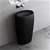 doporro Lavabo Colonna Ovale Nero Lavabo su Piede Solido Superficie Lava Mani per Bagno 53,5x36x85cm Colossum32
