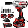 TEENO Avvitatore a Impulsi 1/2 Brushless 1000 N·m - Rotazione Incudine 180° & Testa 90°, 2x Batterie 4.0Ah + Valigetta & Scatola, Bussole 17/19/21/22/24mm & Prolungatore - per Auto, Camion, Tosaerba
