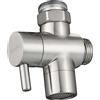 Tecmolog Deviatore per lavello in ottone Valvola deviatrice 22mm a 3 vie rubinetto separatore per bagno e cucina, nichel spazzolato, SBA021CNA