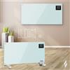 Ulcano Stufa Elettrica Design Termoconvettore Potenza Regolabile VETRO TEMPERATO Bianco