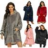 HXY-4 FELPA CON CAPPUCCIO PILE COPERTA GRANDI DIMENSIONI CALDA OVERSIZE INDOSSABILE