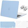 MOSISO Custodia Compatibile con MacBook Air 13 Cover M5 M4 M3 M2 2026-2022 A3449 A3240 A3113 A2681,Case per MacBook Air 13,6'' display Liquid Retina&Copritastiera&Pellicola&Tipo C, Blu Airy