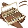 Boobeen Eyebrow - Kit per sopracciglia, 2 colori, impermeabile, per riempire le sopracciglia, colore cipria, con pennello a specchio (02# Light Coffee+Brown)