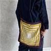 DRIES VAN NOTEN sciarpa borsa a tracolla senape con tasca in pelle quasi come...