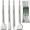 Firecore Set di scalpelli SDS, Firecore, 4 pezzi, SDS Plus, per martello perforatore SDS Plus, 1 scalpello piatto, 2 scalpelli per piastrelle, 1 scalpello a punta per scalpelli, scanalature, decalcificazione e