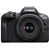 CANON FOTOCAMERA MIRRORLESS CANON EOS R100 + RF-S 18-45MM IS STM KIT NUOVO NERO